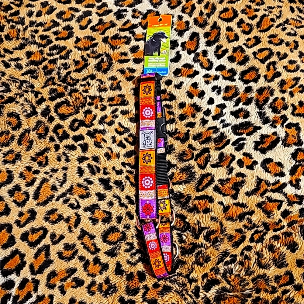 RC Pet Products East Clip Web Training Collar Orange Red Purple